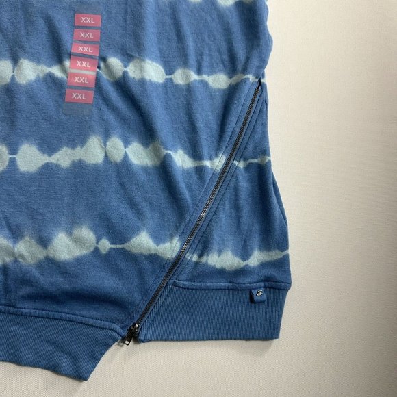 NWT Seven7 Woman’s French Terry Crew Top Tie Dye Size 2XL Sleeveless Blue - Picture 3 of 8